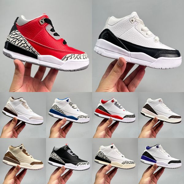 2023 scarpe per bambini bambino designer Jumpman 3 Scarpe da basket da corsa scarpe per bambini 3s sneaker ragazze ragazzi Bianco Nero sport tutte le partite sneakers Taglia 24-37