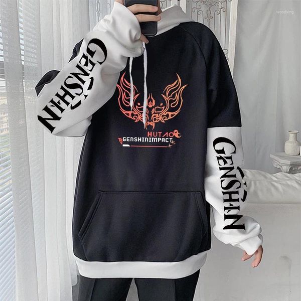 Erkek Hoodies Kawaii Genshin Impact Hu Tao Logo Sokak Giyim Komik Açık Dünya Cosplay Graphics Harajuku Sweatshirts