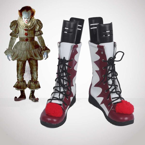 Cosplay de stephen king's it pennywise, sapatos de máscara de cosplay assustador, botas de palhaço masculino, natal, dia das bruxas, acessórios personalizados, cosplay