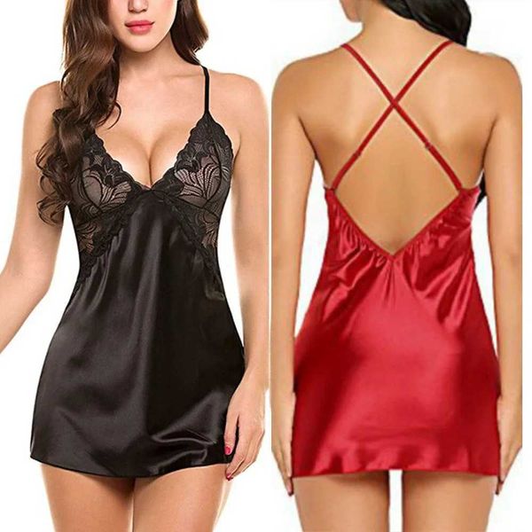 Sexy pijamas transparente sexy lingerie porno trajes feminino rendas plus size babydoll erótico noite vestido para sexo sleepwear roupa interior camisola