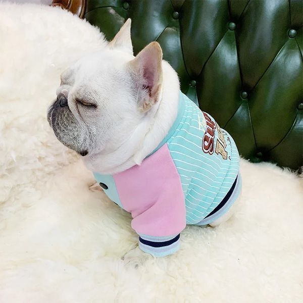 Köpek giyim beyzbol üniforma köpek kıyafetleri fransız bulldog pug pug teddy corgi kalın köpek outftis evcil hayvan giyim sonbahar kış küçük köpek kıyafetleri 231023