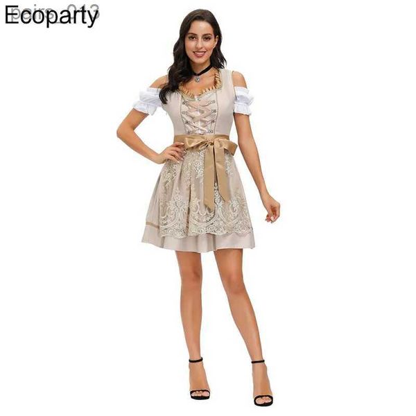 Vestidos Casuais Básicos Mulheres Alemanha Oktoberfest Carnaval Party Girl Dirndl Vestido Bávaro Festival Tradicional Cerveja Maid Cosplay Come 50 YQ231025