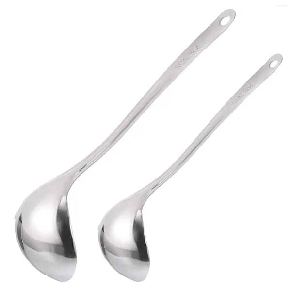 Cucchiai 2 pz In Acciaio Inox Mestolo Scoop Separatori di Olio Scoop Skimmer Cucchiaio Colino Strumenti Per La Cucina Cottura