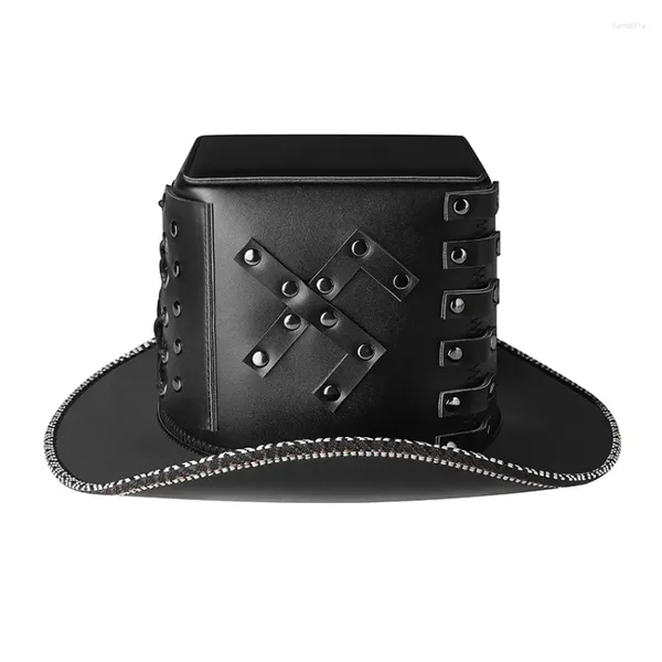 Articoli per feste Cavaliere medievale Cappello Steampunk Mago Magia Pirata Cosplay Vintage gotico in pelle da donna Divertente carnevale Halloween Anime Caps