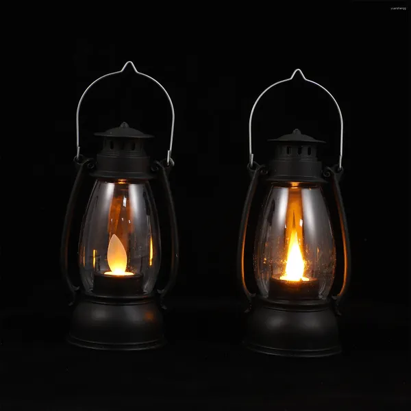 Titulares de vela 2 PCS lanterna LED Halloween luz decorações ao ar livre pônei celeiro portátil pp polipropileno