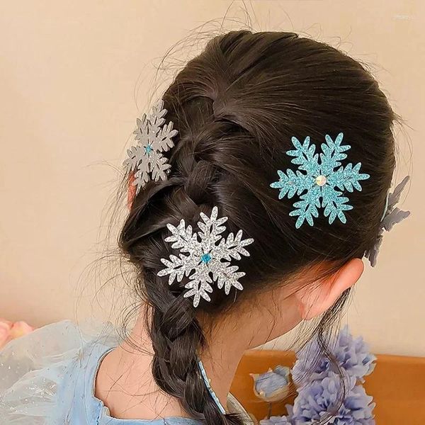 Accessori per capelli 2 pz/set Dolce Principessa Clip Fiocco di neve Belle ragazze Forcine per bambini Copricapo Barrettes