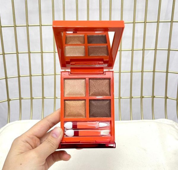 Ombretto per trucco di alta qualità 4 colori Ombretto con tavolozza di pennelli Palette luccicanti opache cosmetiche BITTER PEACH2038937