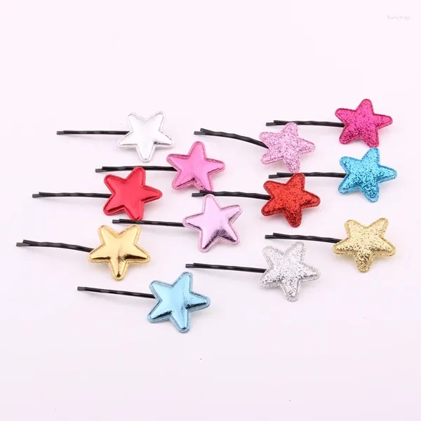 Acessórios de cabelo 6 pcs grampos de cabelo para mulheres glitter estrelas decorar clipes noiva linda brilhante clipe de fio de cinco pontos