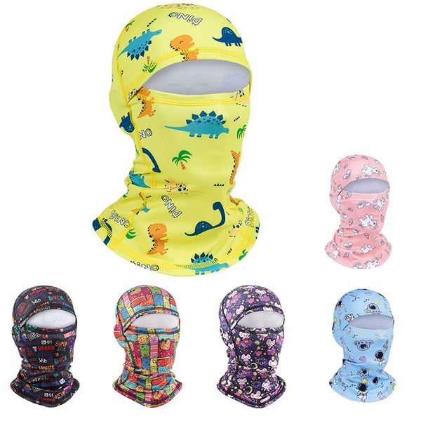 Crianças dos desenhos animados balaclava chapéu inverno crianças máscara de esqui velo forrado quente crianças balaclava chapéus máscara facial à prova de vento snowboard ciclismo máscara shiesty atacado