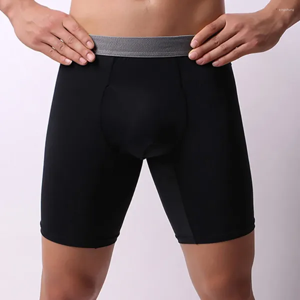 Mutande Uomo Boxer Lungo Senza Cuciture Liscio Intimo Corto Slip Respiro Sottile Collant Sportivi Indumenti da Notte Elasticità Pantaloni Mutandine Abbigliamento per la casa