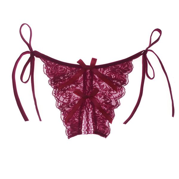 Sexy Schnürpeak-up offene Dateien Tanga Ms T Hosen Hosen transparent niedrige Taille größere Größen Spitzengurt Anziehung Unterwäsche