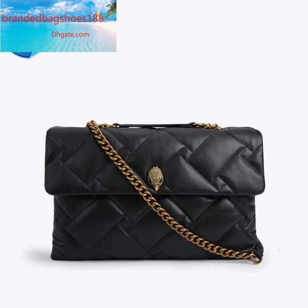 Kurt Geiger London Kensington XXL Borse in morbida pelle da 38 cm Borsa a tracolla di lusso con catene nere Borsa a tracolla grande