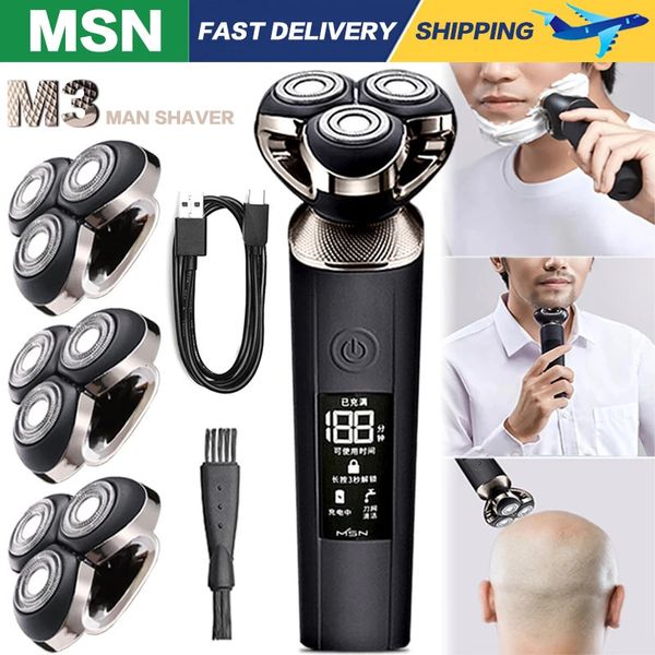 Rasierklingen MSN Elektrorasierer Elektrorasierer für Männer Haarschneider Bartschneider Schnellladung LCD-Display 3D-Rasiermaschine Smart Clean 231025