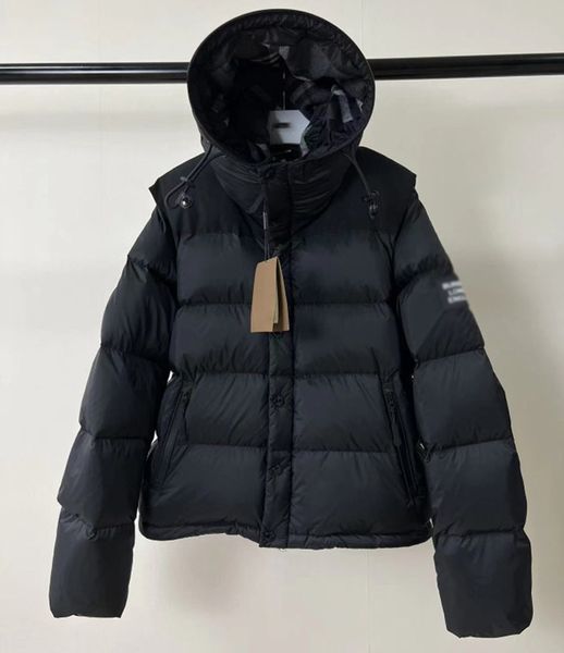 Herrendesignerjacke Winter warmer Windproof Down-Ein-Eins-Ärmel kann eine abnehmbare Jacke sein.