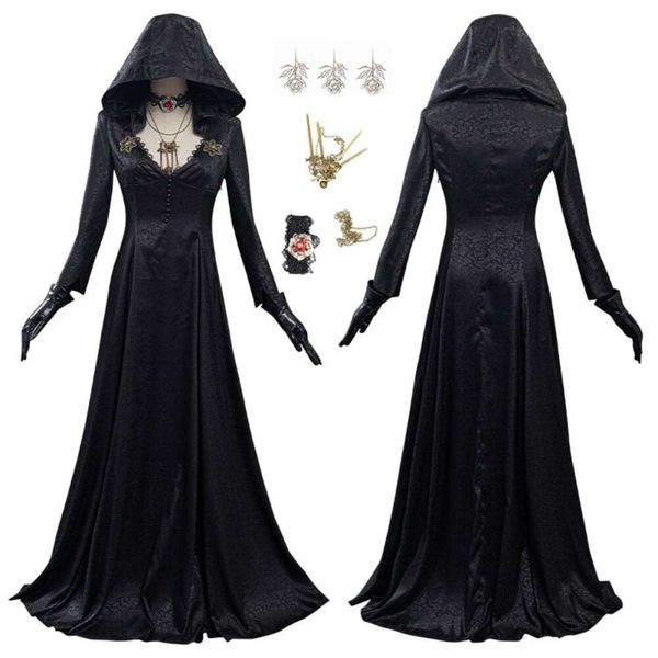 Cosplay Evil Village Cosplay Traje Vampiro Senhora Vestido Roupas Halloween Carnaval Suitcosplay