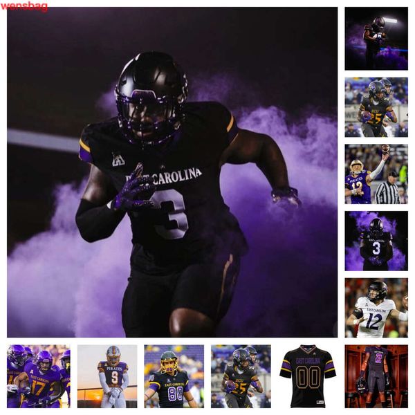 NEUES East Carolina Football-Trikot 35 Javion Clark 50 Kieran Davis 65 Dustyn Hall 22 Mike Edwards III 67 Marleo Neolien 78 Richard Pearce