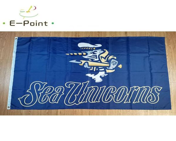 MiLB Norwich Sea Unicorns Flag 3x5ft 90cmx150cm Poliestere Banner decorazione volante casa giardino Regali festivi5041404