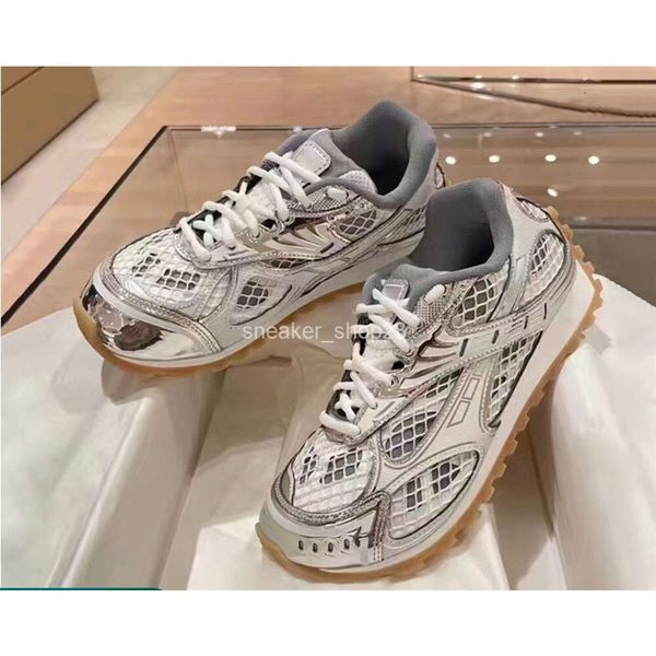 Orbit Sneaker Sapatos Esportivos Botteega Venetas Sapato Tênis 2023 Nova Malha Colorida Casal Feminino Ins Moda Prata Esportes Lazer Respirável Slim Alto