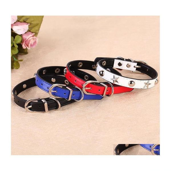 Coleiras para cães Trelas Coleiras para cães Coleiras para gatos com estrelas Colar macio Leash Strap para animais de estimação Gatos Ajustável Liga Fivela Cães A Dhzug