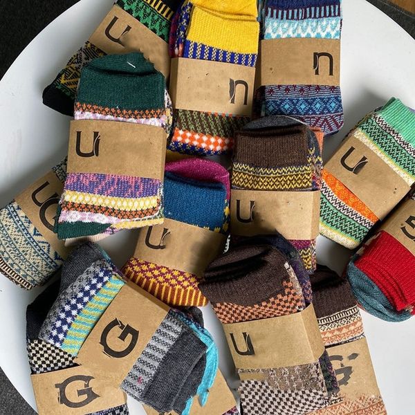 UG-3399 Designer Schnee UG Kaninchenwolle warme dicke mittelschwere Socken für Männer und Frauen