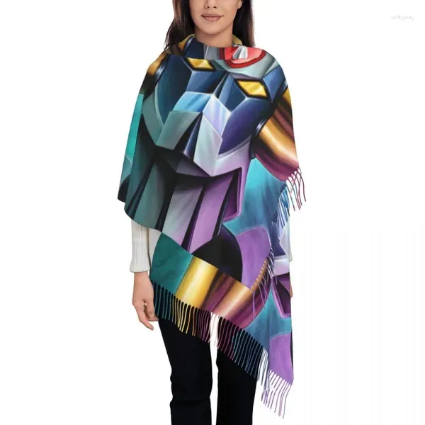 Ethnische Kleidung Individuell bedruckter Grendizer Goldrake UFO Roboter Schal Damen Herren Winter Herbst Warme Schals Anime Manga Tücher Wraps