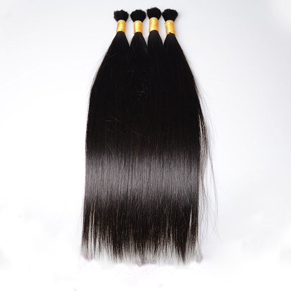 Cabelo humano brasileiro em massa sedoso reto 10-30 polegadas extensões de cabelo de cor natural produtos de cabelo 3 peças/lote