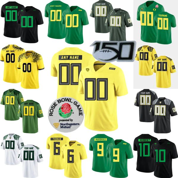 Maglie da calcio personalizzate NCAA College Oregon Ducks 10 Justin Flowe 1 Noah Sewell 76 Josh Conerly Jr. 10 Bo Nix 8 Dontae Manning 13 Ty Thompso