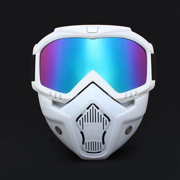 Occhiali da esterno Bianco Ciclismo Equitazione Motocross Occhiali da sole Sci Snowboard Maschera Occhiali Casco Tattico Antivento Occhiali da moto Maschere 231024