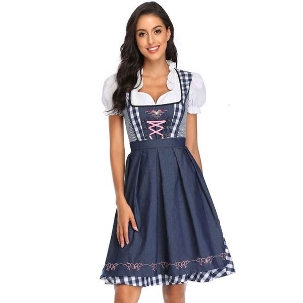 Costumi anime cosplay Dirndl colorato Costume Octoberfest Alpen Grembiule scozzese tradizionale Cosplay Carnevale Halloween Fancy Party Dresscosplay D6JE