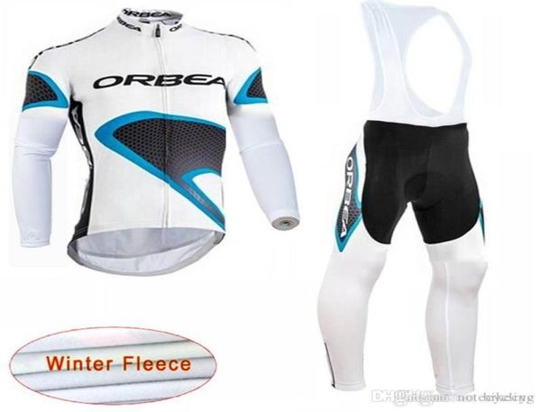ORBEA Team Велоспорт Зимние термофлисовые джерси с нагрудниками, комплекты штанов для горного велосипеда, супер теплый велосипед, длинная майка, НОВЫЙ S2101298488108948056253