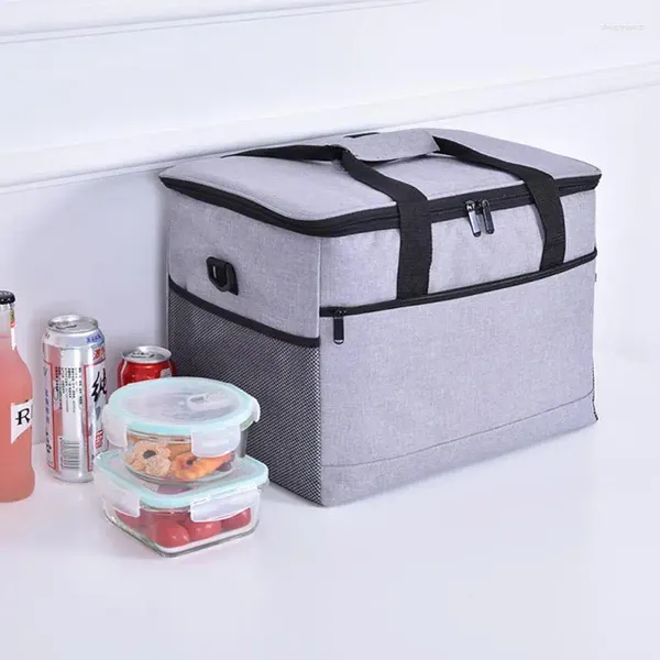 Borse portaoggetti Borsa per il pranzo Comodo impermeabile isolato per alimenti ad alta capacità per il campeggio Portatile Elegante Picnic Durevole