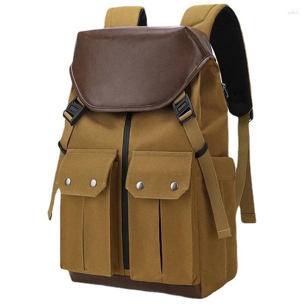 Mochila masculina forte sacos estilo retro bolsa para portátil grande capacidade mochila de viagem à prova dwaterproof água mochilas estéticas