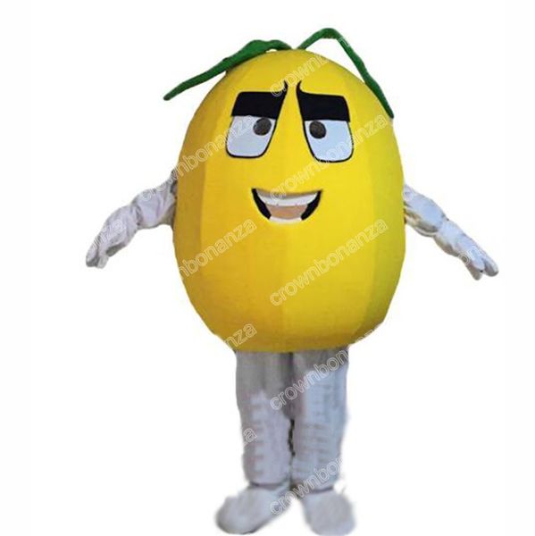 Desempenho amarelo pêra mascote trajes halloween personagem dos desenhos animados terno terno natal festa ao ar livre outfit unisex roupas de publicidade promocional