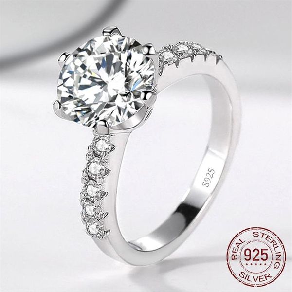 Anello in argento 925 da 2 0 ct con pietre preziose naturali, zirconi, diamanti, fede nuziale per la sposa, fascia da donna, gioielleria raffinata J-427246O