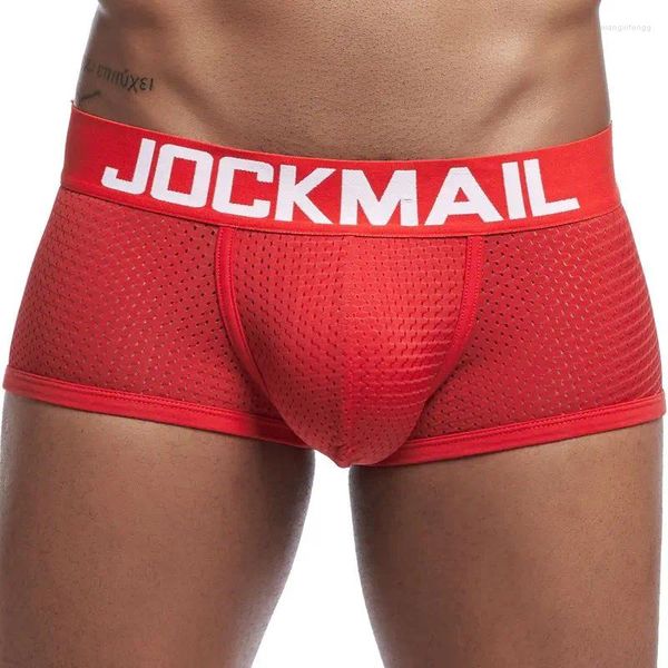 Cuecas sexy estilo esportivo boxer briefs casa lazer cintura baixa roupa interior masculina de secagem rápida material de malha respirável masculino troncos de natação