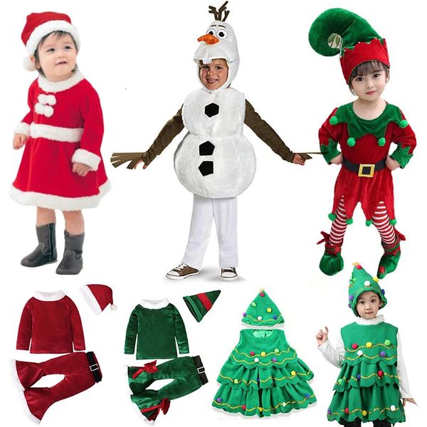 Kleidung Sets Kinder Mädchen Weihnachtskostüm Weihnachtsmann Kleinkind Baby Kleidung Langarm Hut Oben Unten Hosen 3PCS Jahr Outfits 231025
