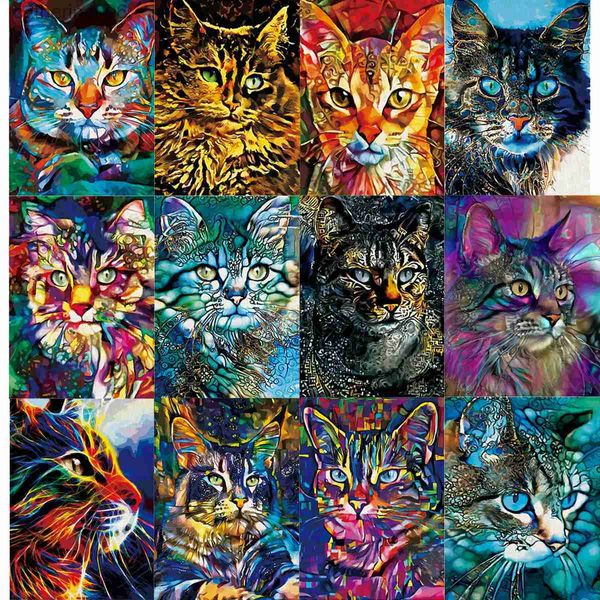 Puzzle Gatto Jigsaw Toy Puzzle 3D in legno Fai da te Artigianato unico Forma di animale popolare Compleanno Giocattoli per bambini Per adulti Puzzle Uomini e donneL231025