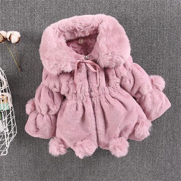 Daunenmantel Winter Plüsch Imitation Pelz Mädchen Jacke Kuh Muster Dick Warm Halten Mit Kapuze Für Kinder Kinder Outdoor Oberbekleidung