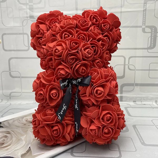 Ghirlande di fiori decorativi 25 cm Rose alte Orso San Valentino Orsacchiotti 14 colori Vacanze Regali fai da te di alta qualità Regalo di Natale Decorazione di nozze 231024