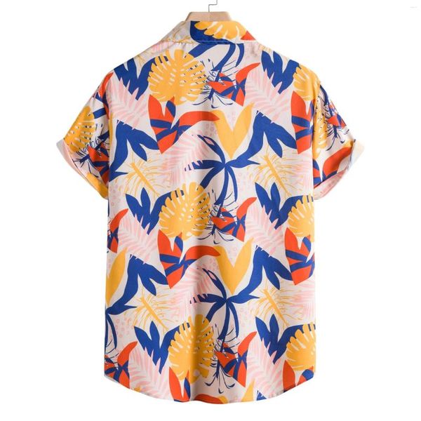 Camicie casual da uomo 2023 Camicia estiva da uomo Moda Fiore stampato Spiaggia S-XXL Vacanza Abiti floreali hawaiani Per