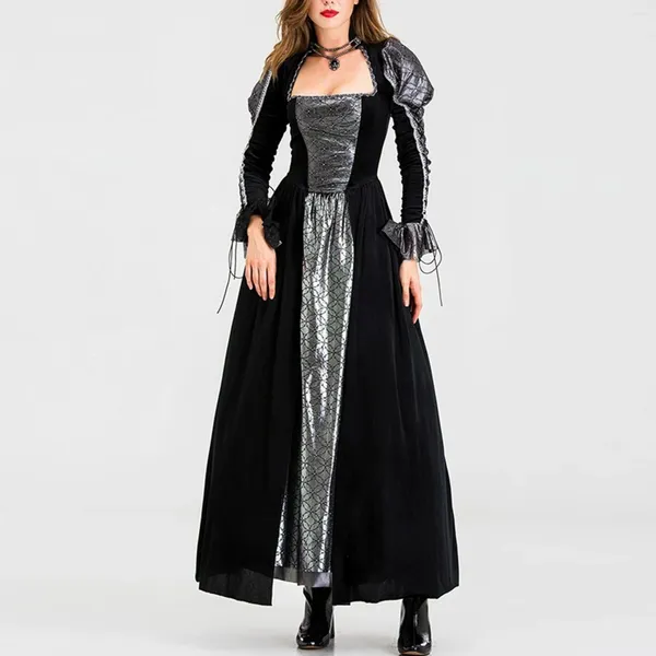 Sıradan Elbiseler Ortaçağ Rönesans Prenses Elbise Cadılar Bayramı Kostüm Karnaval Cosplay Elbise Dantel Up Kıyafet Gotik Vampire Robe