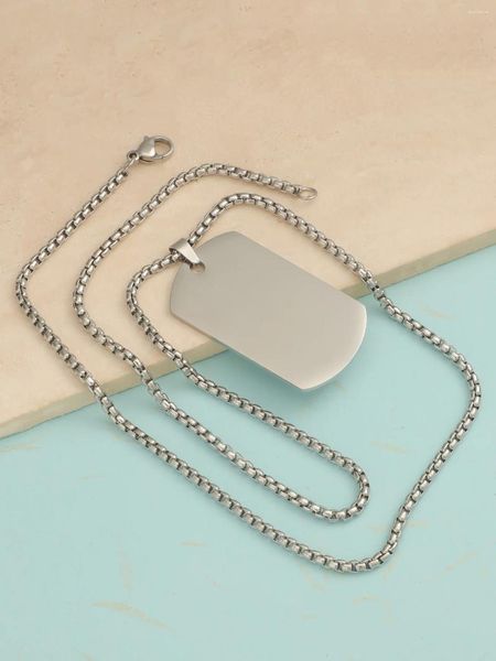 Anhänger Halsketten 10 stücke 22 39mm Tag Halskette Für Männer Militär Armee Typenschild Blank Spiegel Poliert Edelstahl Schmuck Zubehör