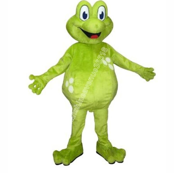 Halloween bonito sapo verde mascote traje de alta qualidade personagem tema dos desenhos animados carnaval adultos tamanho natal festa de aniversário fantasia roupa para homens mulheres