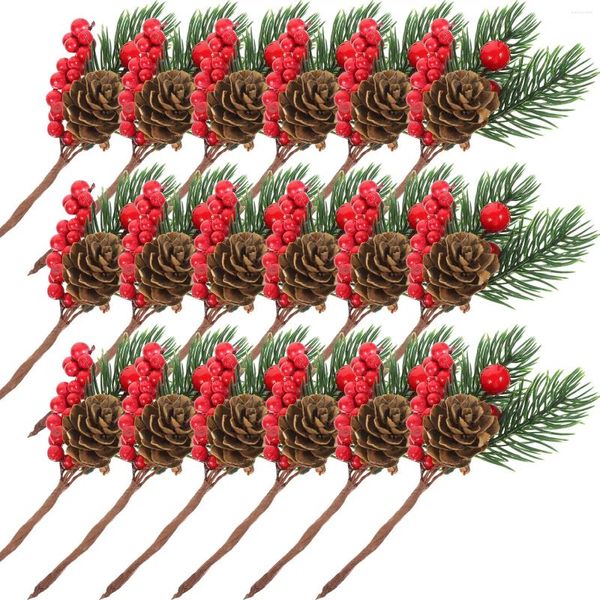 Dekorative Blumen Fake Berry Branch Künstlicher Tannenzapfen Artificiales Decorativas Para Holiday Crafts Making