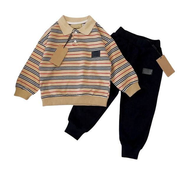 Primavera e autunno nuovo designer ricamo di alta qualità vestito per bambini maglione alfabeto marca B Pantaloni con orlo caldo a maniche lunghe vestiti casual per bambini 90 cm-150 cm A10