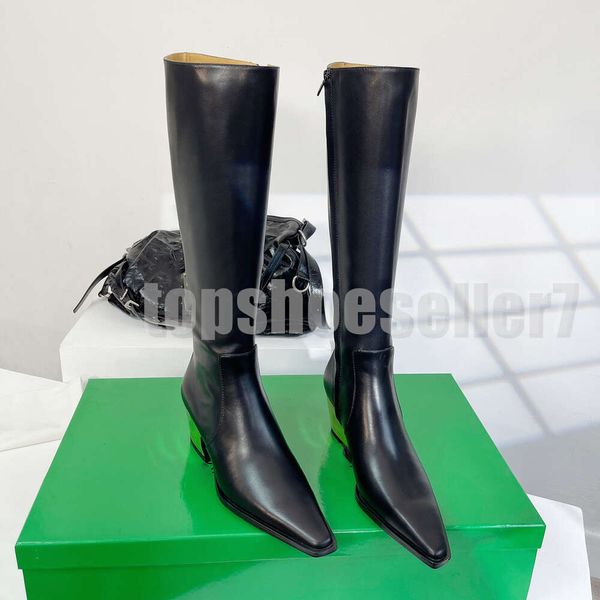 Botas femininas de grife sapatos de vestido quente joelho botas altas pele sexy botas pretas botas de tubarão de couro de vaca caçador cowgirls botas de couro de luxo tamanho EUR 35-40