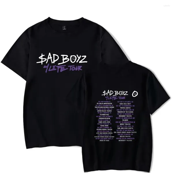 Erkekler Tişörtleri Junior H Sad Boyz Tour 2023 Büyük boy Gömlek Kadın Erkekler 90S Y2K Street Giyim Hip Hop Kısa Kollu Komik Tshirt Grafik Tees