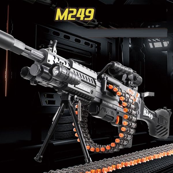 M249 armas de brinquedo elétrico blaster modelo de tiro submetralhadora armas pneumáticas com balas airsortt rifle sniper para meninos adultos