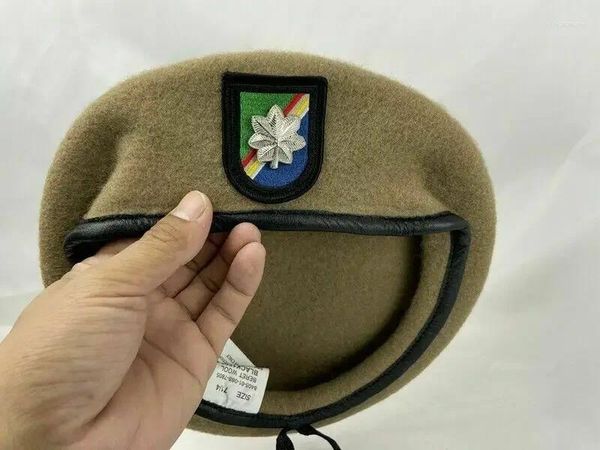 Beralar ABD Ordusu Ranger Alayı Yün Bere Khaki Teğmen Albay Insignia Askeri Şapka Yeniden Yenileme