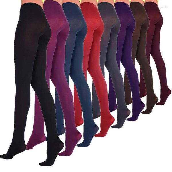 Calzini da donna Calze Donna Ragazze Moda Raso Velluto Collant opaco Collant 80 DENARI Con pannello posteriore GussetSocks